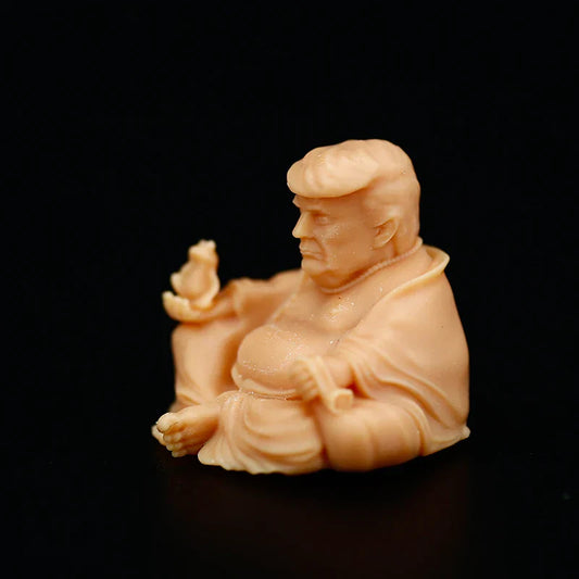 Trump Meditating Buddha 1/64 Scale Resin Statue, Unpainted Maitreya Miniature