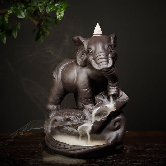Auspicious Elephant Backflow Incense Burner