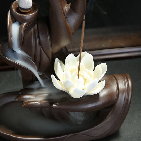 Lotus Of Life Flower Waterfall Backflow Incense Burner